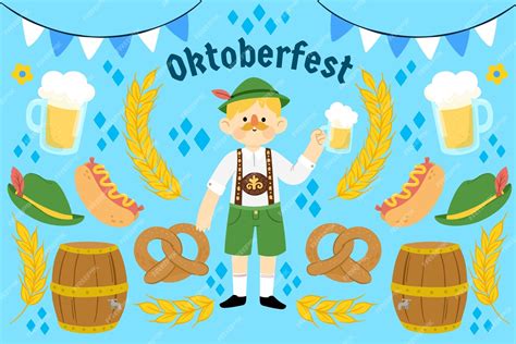 Free Vector | Flat background for oktoberfest beer festival celebration