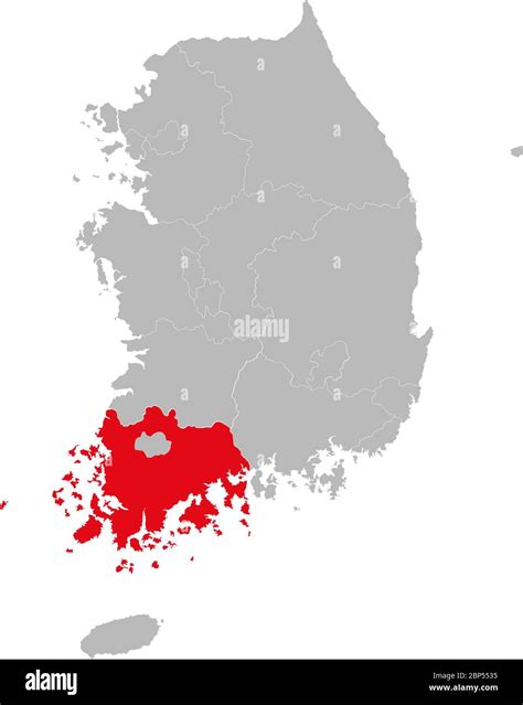 South jeolla province highlighted on South korea map. Business concepts ...