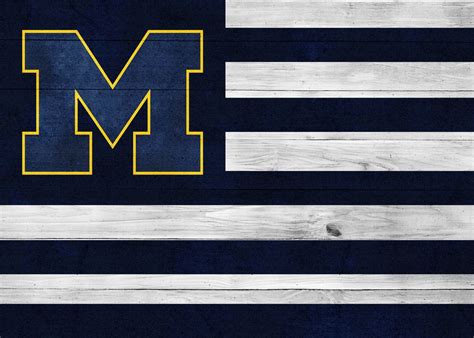 'Michigan Football Flag' Poster, picture, metal print, paint by Nguyen ...