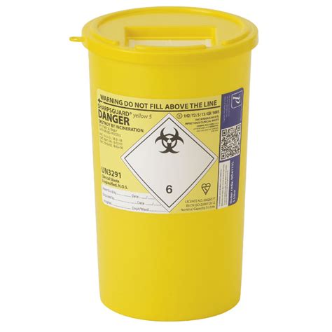 Sharpsguard Yellow 5L General-Purpose Sharps Container (Case of 48) | Health and Care