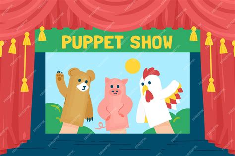 Free Vector | Theatrical puppet show background