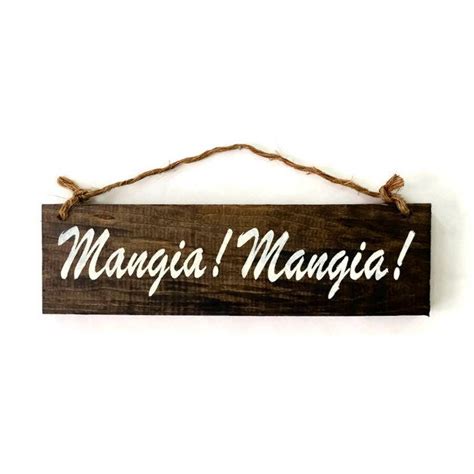 Mangia Mangia Wood Sign / Kitchen Wall Decor / Kitchen Art