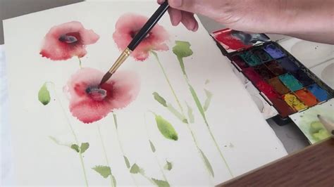 How to Paint Easy Watercolour Flowers For Beginners Wet in Wet - YouTube #watercolorarts ...