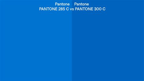 Pantone 285 C vs PANTONE 300 C side by side comparison