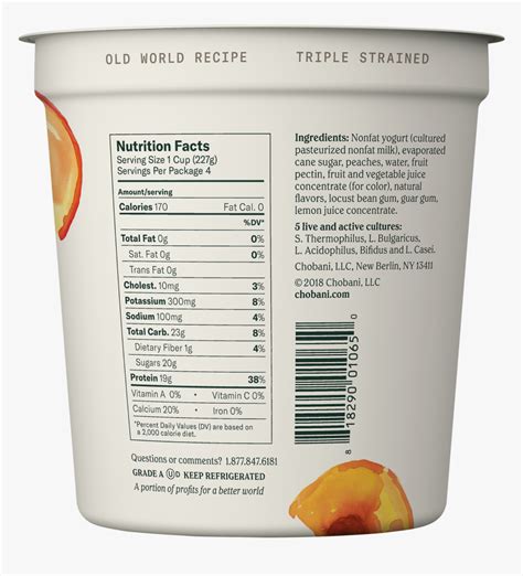 Chobani Greek Yogurt Nutrition Facts Potassium | Besto Blog