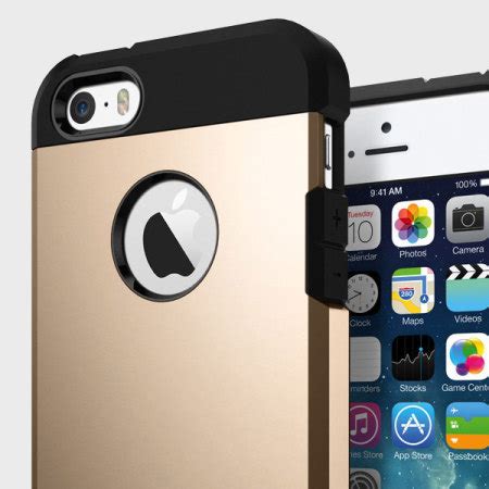 Spigen Tough Armor iPhone SE Case - Champagne Gold