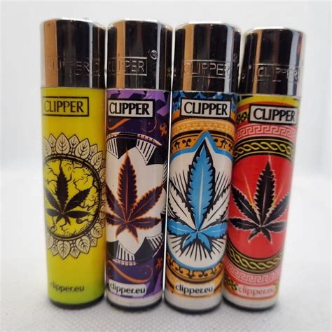 CLIPPER LIGHTERS MULTICOLOUR MARIJUANA LEAVES