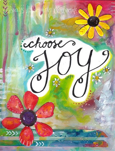 Choose Joy Art / Inspirational Art Print 8.5x11 Inch / Joyful Gift ...