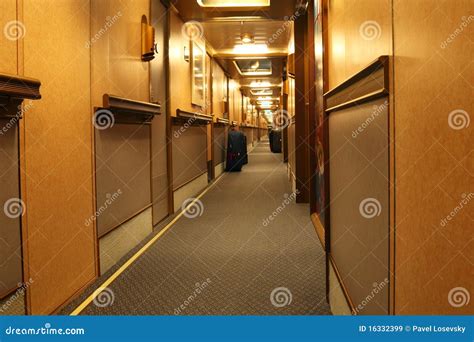 Corridor in Cruise Liner with Doors To Cabins Stock Image - Image of ceiling, ship: 16332399