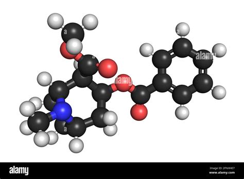 Cocaine stimulant drug molecule 3D render chemical structure Stock ...