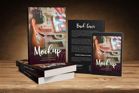 Paperback Books & Tablet Mockup — Free Mockup World