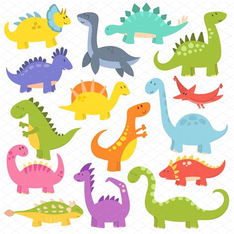 Cute cartoon dinosaurs vector | Dinosaur, Dinosaur illustration, Cute dinosaur