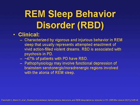 REM Sleep Behavior Disorder; Rapid Eye Movement Sleep Behavior Disorder