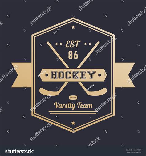 Hockey Vintage Emblem Logo Badge Stock Vector (Royalty Free) 458089954 ...