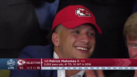 Patrick Mahomes II Celebrates Being Drafted