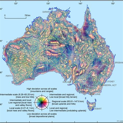 Multiscale topographic colour composite image of Australia combining ...