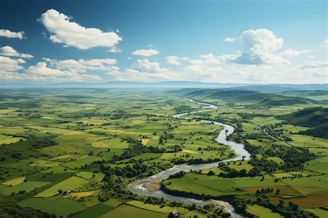 Premium AI Image | Aerial View of Plains and Fields in High Resolution