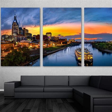 Nashville Skyline Canvas Large Nashville Tennessee Wall Art - Etsy