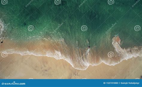 Aerial View Pink Sand Beach and Blue Crystal Sea Stock Photo - Image of ...