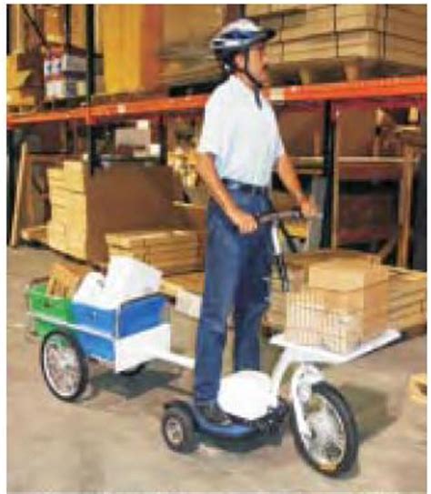 Charnstrom Model M425 Stand-Up Motorized/Electric Delivery Cart with Pull Behind Trailer & Front ...