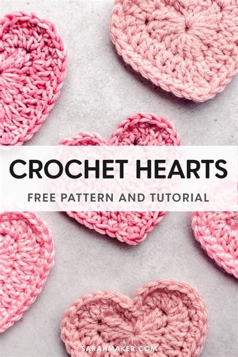 Free Crochet Heart Pattern - 3 Sizes - Sarah Maker