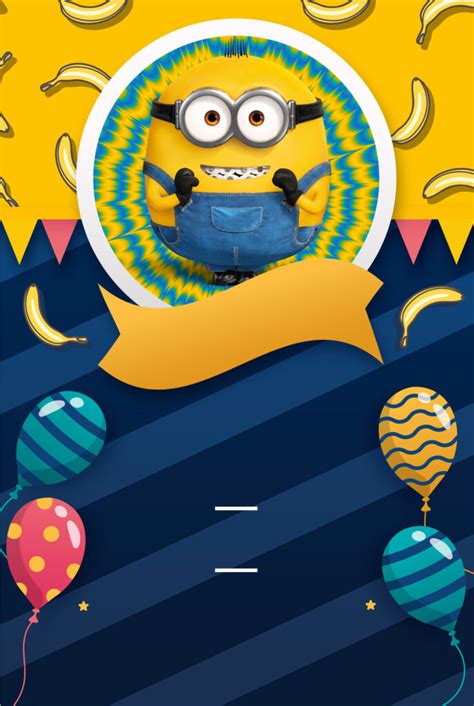 Feliz cumpleaños minions - Tarjeta editable gratuita