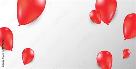 Celebration Banner Background With Red Balloons. Celebration And Birthday Party. Vector ...