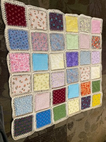 Crochet and Fabric Fusion Quilt | ThriftyFun