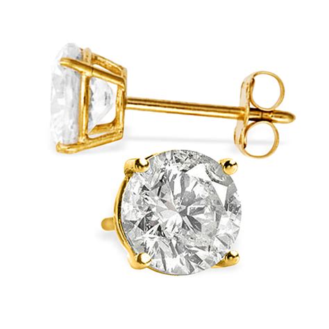 1.5 CTW 14K Solid Gold Stud Earrings 1.50 Carat Natural Diamond | eBay