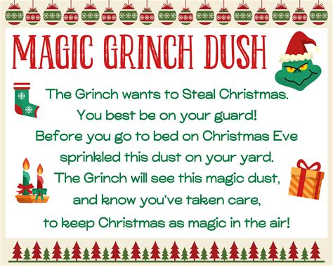 Grinch Dust Free - 10 Free PDF Printables | Printablee