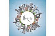 Tianjin Skyline with Gray Buildings | People Illustrations ~ Creative Market