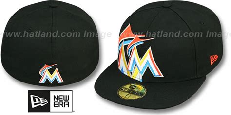 Miami Marlins FUNKY MASCOT Black Fitted Hat by New Era