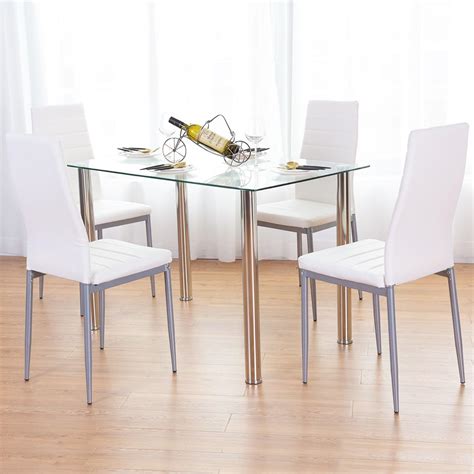 Best Rectangular Glass Top Dining Table Set - Home & Home