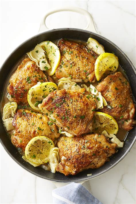 Best Skillet Lemon Chicken with Artichokes Recipe - How to Make Skillet Lemon Chicken with ...