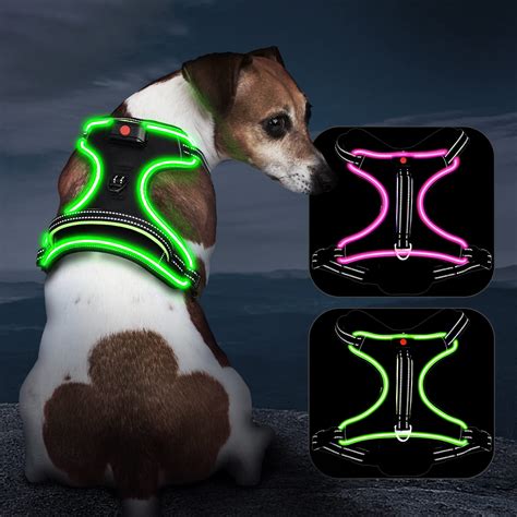 Buy Light Up Dog Harness No Pull LED Dog Harness with Handle Vizbrite ...