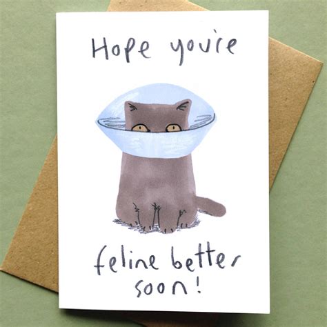 get well soon cat card by jo clark design | notonthehighstreet.com