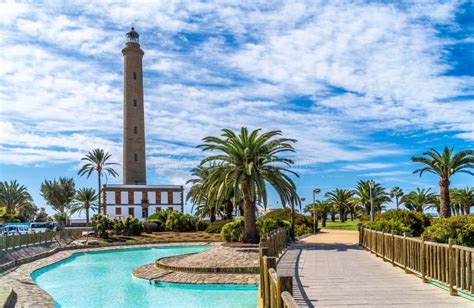 Landscape with Maspalomas Lighthouse Stock Image - Image of grand, light: 167515431