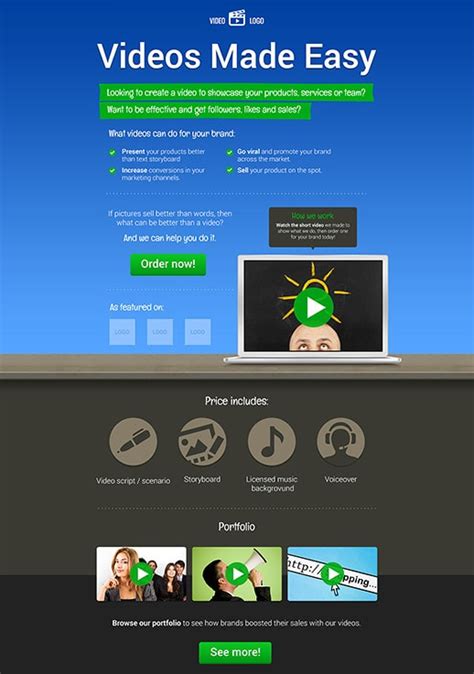 Video landing page templates by GetResponse