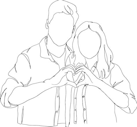 Premium Vector | Couple Line Art, Minimalist People Outline, Simple Sketch, Love Drawing, Vector ...