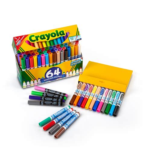 Crayola 64 pk Ultra Clean Broad Line Washable Markers Assorted | JOANN