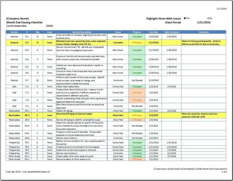 Month End Accounting Checklist Template — excelguider.com