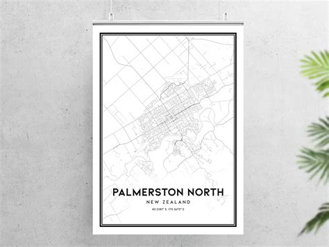 Palmerston North Map Print Palmerston North Map Poster Wall - Etsy