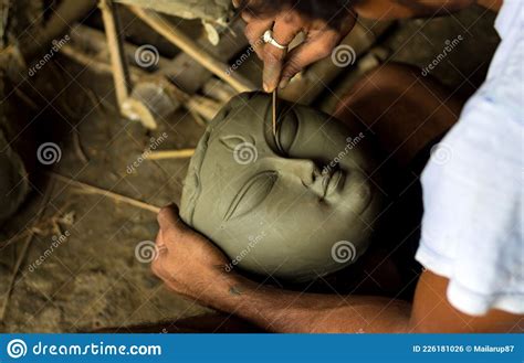 Making of Goddess Durga Idol Stock Photo - Image of goddess, religion ...