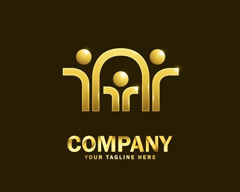 luxury gold happy family logo design template 14798100 Vector Art at ...