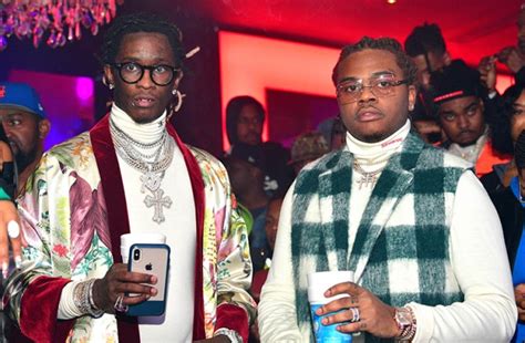 ATLANTA, GA – FEBRUARY 24: Rappers Young Thug and Gunna attend Gunna ...