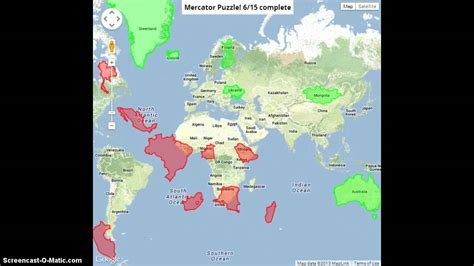 Mercator Puzzle Done in 1 min and 21 sec - YouTube