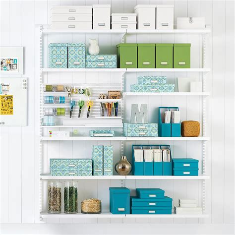 White Elfa Craft Room Shelving | The Container Store