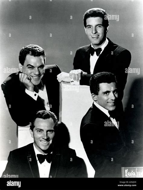 FOUR SEASONS Promotional photo of US 60s group clockwise from top Bob Gaudio ,Frankie Valli, Tom ...