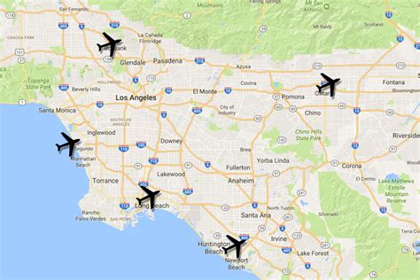 Los Angeles Area Airports Map | Images and Photos finder