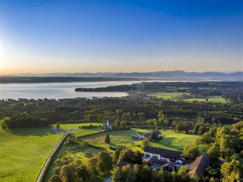 Lake Starnberg, View from Ilkahoehe, Bavaria, Germany Stock Image - Image of mountains, nature ...